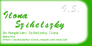 ilona szihelszky business card